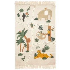 Alfombra Animales Con Flecos 100x150Cm