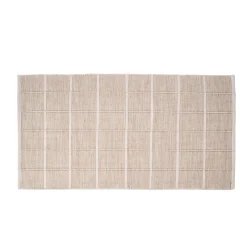 Alfombra cuadrados beige 80x140cm
