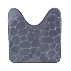 Alfombra de baño gris oscuro con contorno