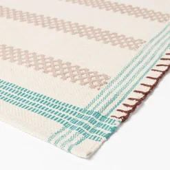 Alfombra de cocina WONJA beige y azul 60x150cm