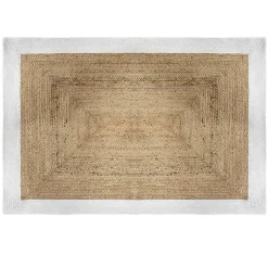Alfombra de yute natural/blanca 120x170cm