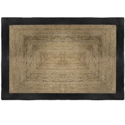 Alfombra de yute natural/negro 120x170cm