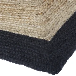 Alfombra de yute natural/negro 120x170cm