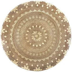 Alfombra dorada de yute 115cm