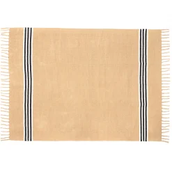 Alfombra Inuit Crudo Y Negro Con Flecos 120x160cm