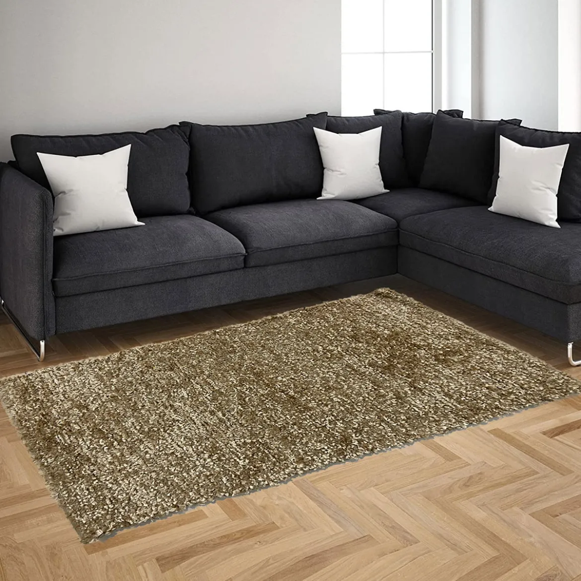 Alfombra LUX marrón claro 120x160cm