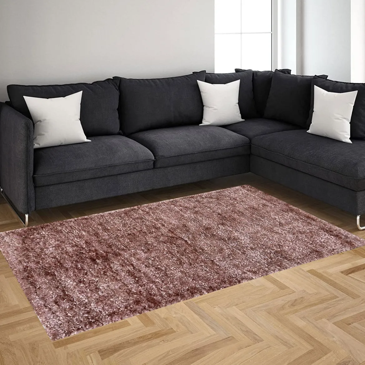 Alfombra Lux Rosa 140x190Cm