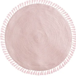Alfombra Rosa Lurex Con Flecos 90Cm