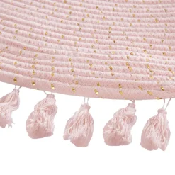 Alfombra Rosa Lurex Con Flecos 90Cm