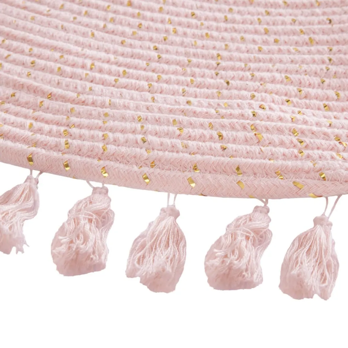 Alfombra Rosa Lurex Con Flecos 90Cm