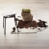 Alfombra Vache Blanco/Marrón 94x100Cm