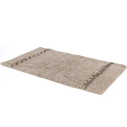 Alfombra wc de algodón beige/verde 50x80cm