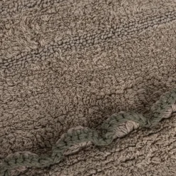 Alfombra wc de algodón beige/verde 50x80cm