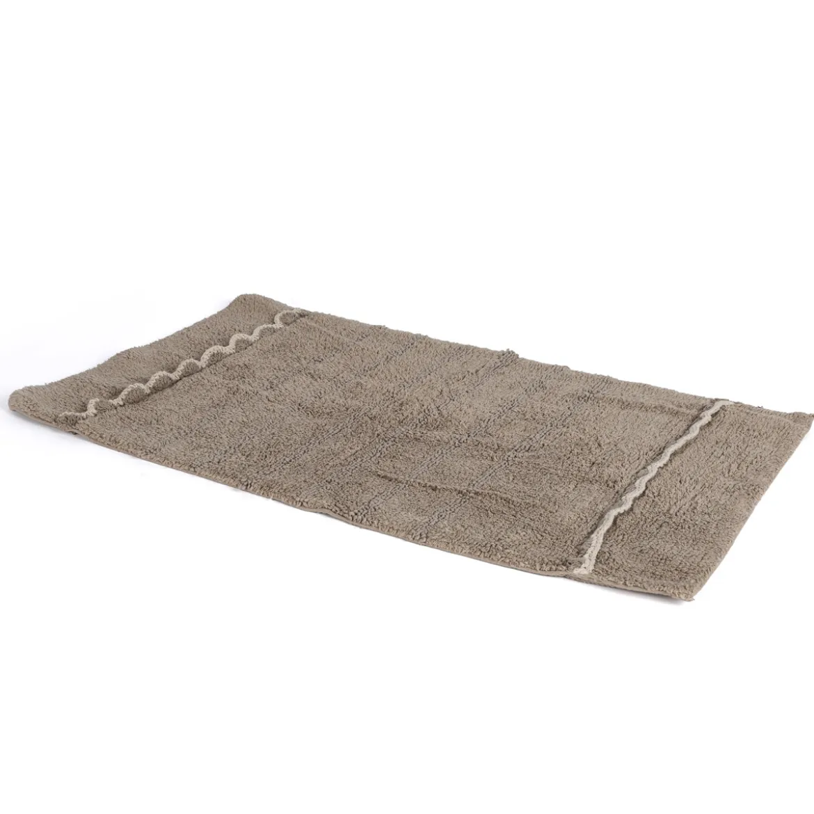 Alfombra wc de algodón beige 50x80cm