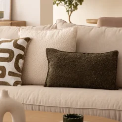 Almohada Bouclette Verde Caqui Automne 30x50cm
