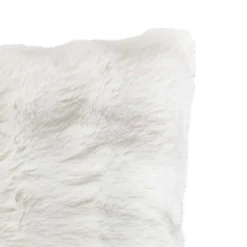 Almohada decorativa de pelo blanco 45x45cm