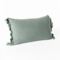 Almohada MILU verde de algodón 30x50cm