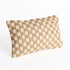 Almohada TRESOR marrón con cuadrados 30x50cm