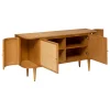 Aparador con 4 puertas de mdf y ratan KISCO