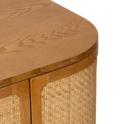 Aparador con 4 puertas de mdf y ratan KISCO