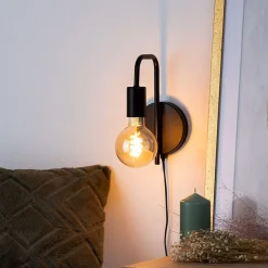 Aplique de pared KELY negro de metal