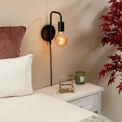 Aplique de pared KELY negro de metal