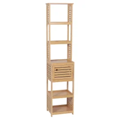 Armario alto de baño TRINIDAD de mdf y bambú
