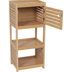 Armario bajo de baño TRINIDAD de mdf y bambú