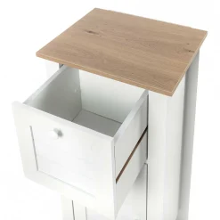 Armario bajo wc DENVER blanco y márron 83cm