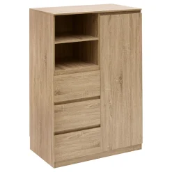 Armario con 3 cajones beige 115cm