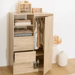 Armario con 3 cajones beige 115cm