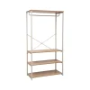 Armario de metal beige con estantes