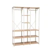 Armario doble de metal beige con estantes