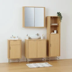 Armario para lavabo con 2 puertas LIORA marrón