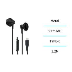 Auriculares con cable Tipo C Negros