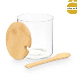 Azucarero C/Tapa+Cuchara De Bambú 520Ml