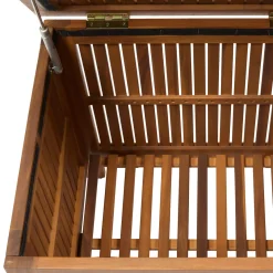 Baúl de almacenaje exterior de madera de acacia