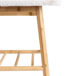 Banco con almacenaje blanco boucle