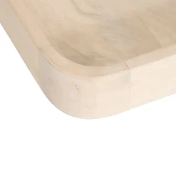 Bandeja beige de madera de mango 25.5x25.5cm