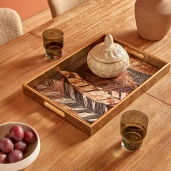 Bandeja CALVI rectangular marrón