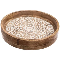 Bandeja Decorativa De Madera 34.5x6Cm