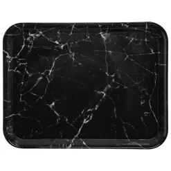 Bandeja De Melamina Mármol Negro 43x33Cm