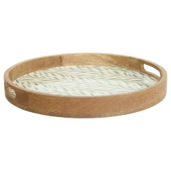 Bandeja INAYA verde de madera de mango 38cm