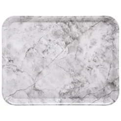 Bandeja Melamina Mármol Blanco 43x33Cm