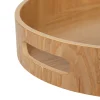 Bandeja ovalada beige de madera 43cm