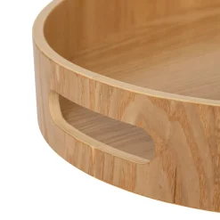 Bandeja ovalada beige de madera 43cm