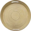 Bandeja Redonda De Bambú Negro 42Cm