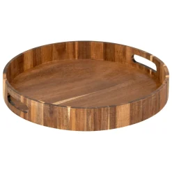 Bandeja redonda de madera de acacia 35cm