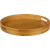 Bandeja redonda natural de bambú 40cm