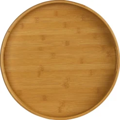 Bandeja redonda natural de bambú 40cm